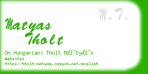 matyas tholt business card
